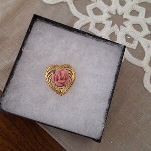 VTG Heart Shaped Gold Brooch